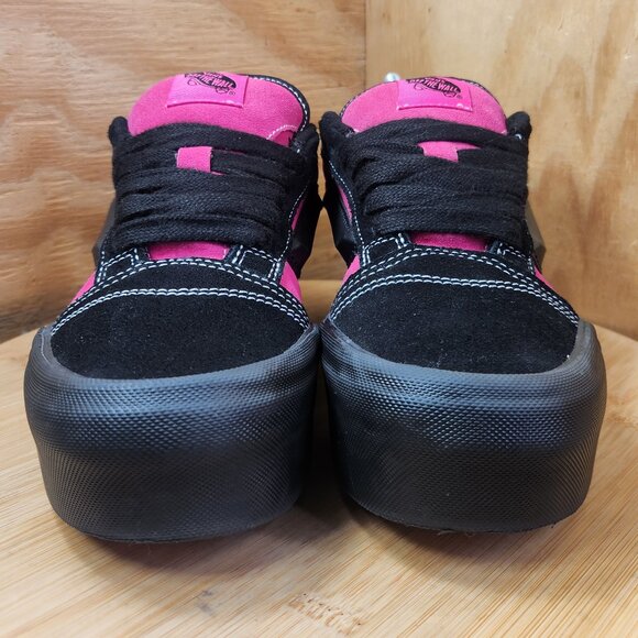 Vans Knu Womens Stack Platform Pink Black Skate Sneakers Size 9 - Picture 2 of 10